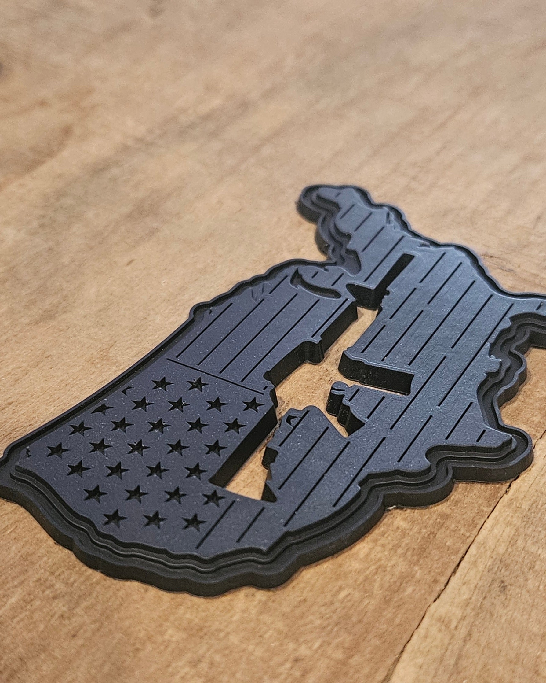 USA Gun Cutout PVC Patches